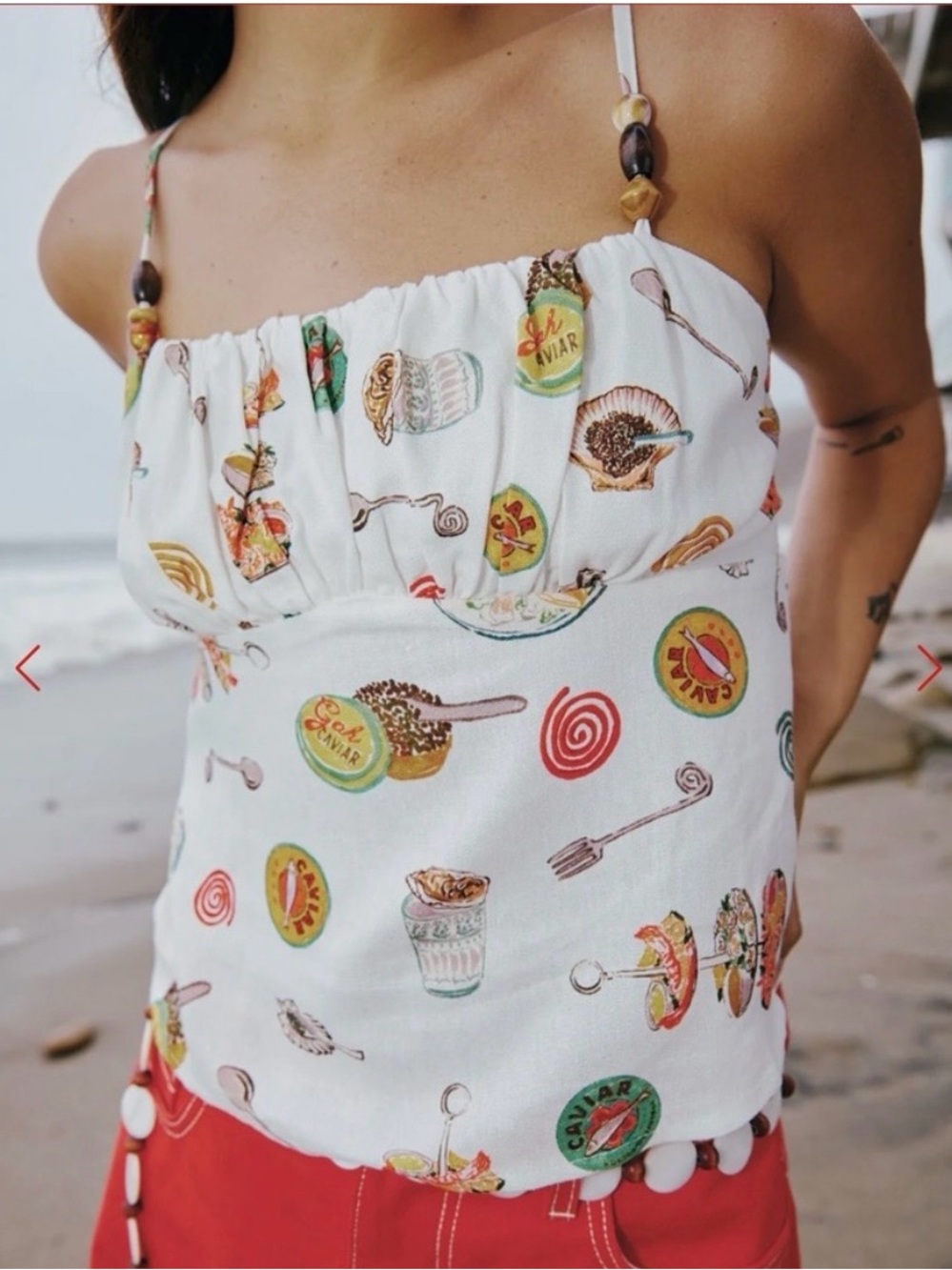 New Lisa Says Gah Cleo Cami Caviar Dream linen cotton tank top